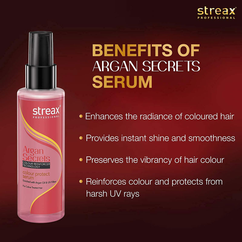 Streax Argan Coloured Hair Serum- For Soft, Vibrant Hair