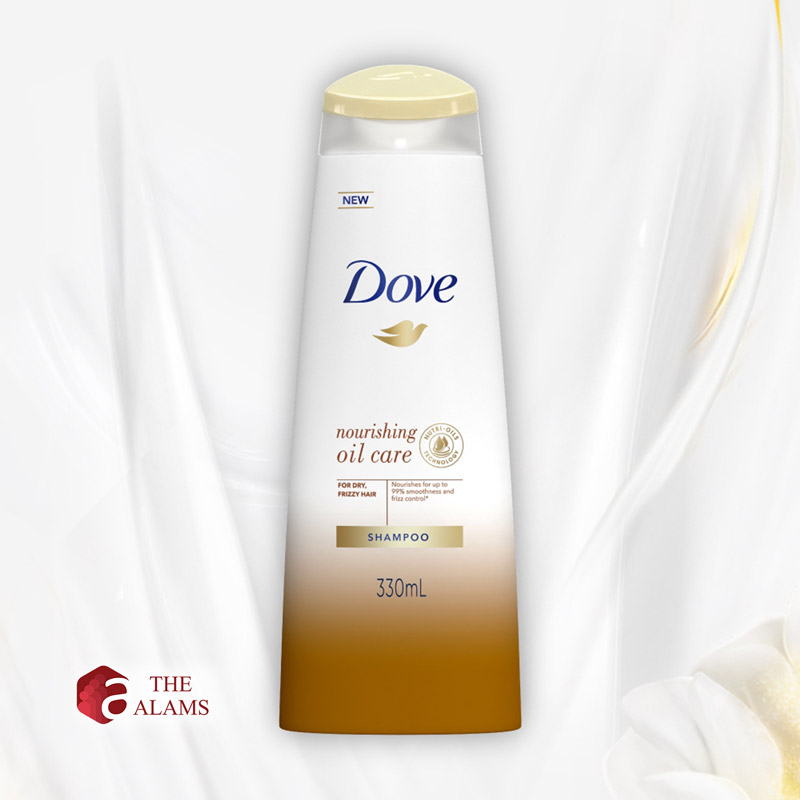 Dove Nourishing Oil Care Shampoo For Dry Frizzy Hair, 330 Ml - The Alams