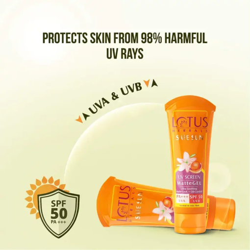 Lotus Matte Gel Sunscreen SPF 50 1