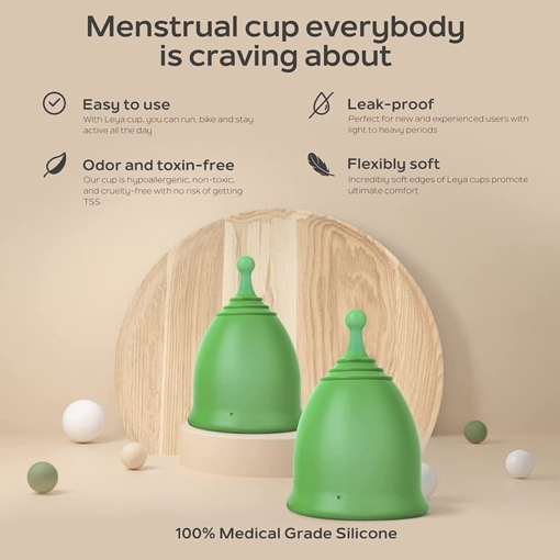 Leya Medical Grade Silicone Menstrual Cups 1 1