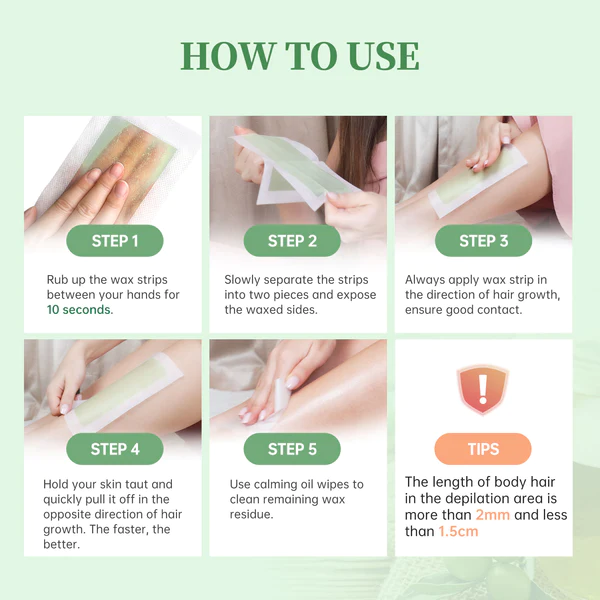 Beauty Formulas Vitamin E Wax Strips- For Leg & Body, 20 Pcs - The Alams