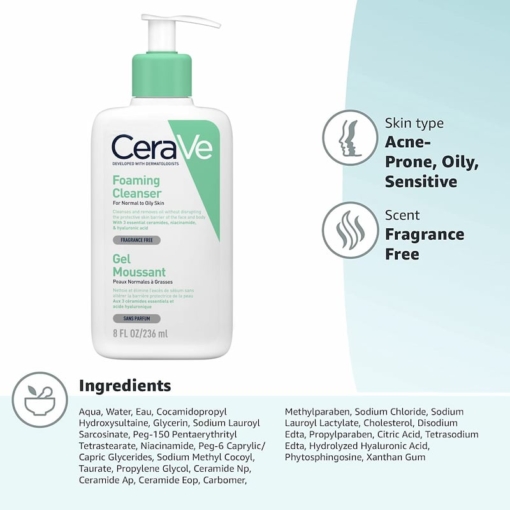 CeraVe Foaming Facial Cleanser for Normal To Oily Skin 236 ml 1