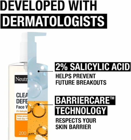 Neutrogena Clear And Defend 2% Salicylic Acid Face Wash, 200 ml - Image 5