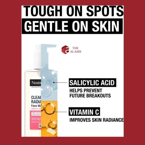 Neutrogena Clear And Radiant Face Wash With Vitamin C, 200 ml - Image 2