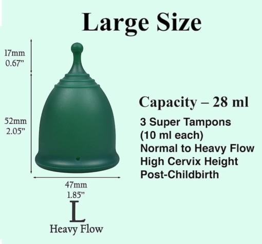 Shordy Medical Grade Silicone Menstrual Cups Size L Set of 2 1