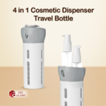 4 in 1 Cosmetic Dispenser Travel Bottle, 4 x 40 ml bottles, Color- Grey And White