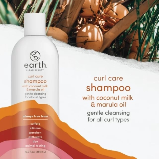 Earth Clean Beauty Curl Care Shampoo With Coconut Milk And Marula Oil 355 ml 1