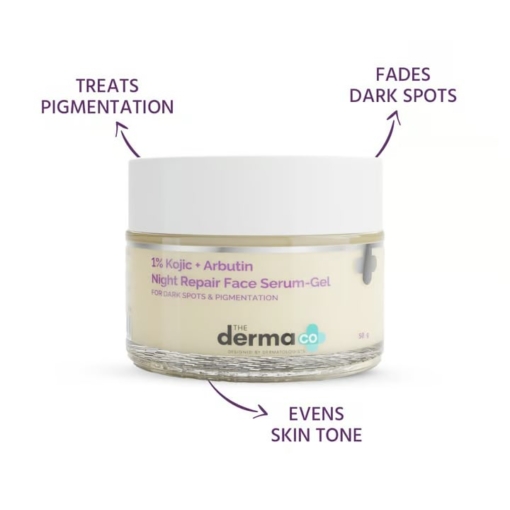 The Derma Co. 1 Kojic And Arbutin Night Repair Face Serum Gel 50 g 1
