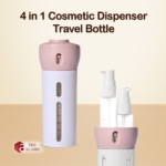 4 in 1 Cosmetic Dispenser Travel Bottle, 4 x 40 ml bottles, Color- Beige Pink