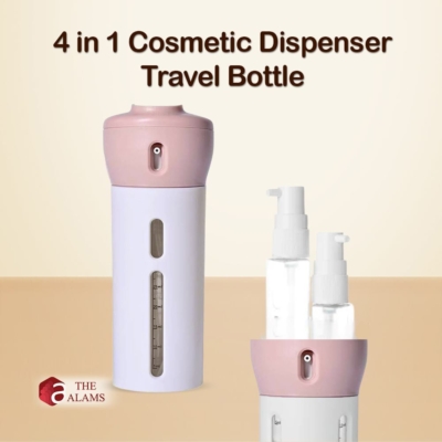 4 in 1 Cosmetic Dispenser Travel Bottle, 4 x 40 ml bottles, Color- Beige Pink