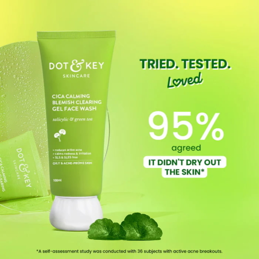 Dot & Key Cica And 2% Salicylic Face Wash For Oily Acne Prone Skin, 100 ml - Image 4