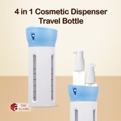 4 in 1 Cosmetic Dispenser Travel Bottle, 4 x 40 ml bottles, Color- Blue