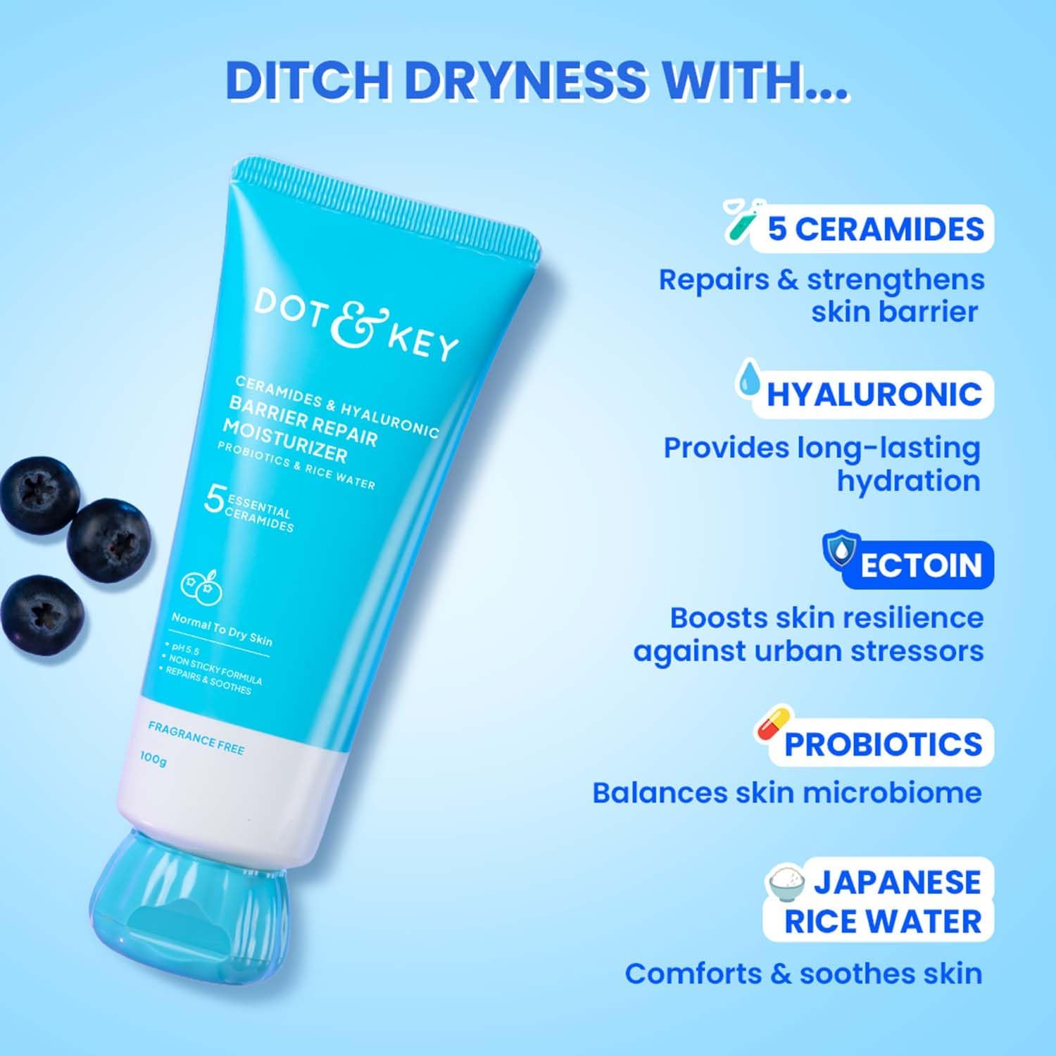 Dot & Key Ceramides Hyaluronic Skin Barrier Repair Face Cream, 100 g 3 Dot & Key Ceramides Hyaluronic Skin Barrier Repair Face Cream, 100 g - Image 3