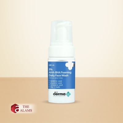 The Derma Co. 3% AHA BHA Foaming Daily Face Wash For Oily Acne Prone Skin, 100 ml