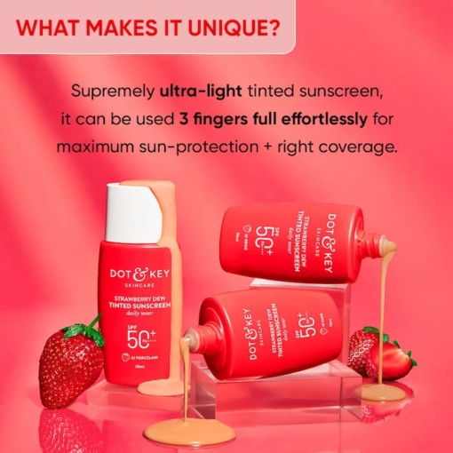 Dot & Key Strawberry Dew Tinted Sunscreen SPF 50+ PA++++ Beige, 50 ml