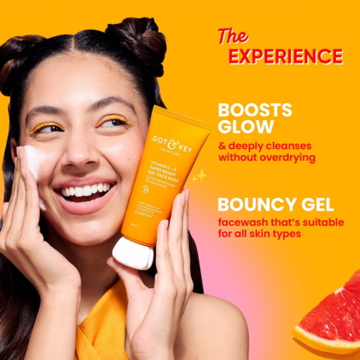Dot & Key Vitamin C + E Super Bright Gel Face Wash, 100 ml - Image 2