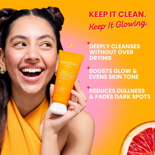 Dot & Key Vitamin C + E Super Bright Gel Face Wash, 100 ml - Image 4