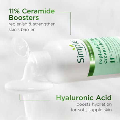 Simple Replenishing Cream Cleanser With 11% Ceramide Boosters, 230 ml - Image 2