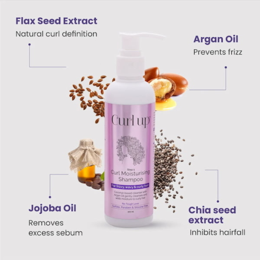Curl Up Curl Moisturising Shampoo, 200 ml - Image 3
