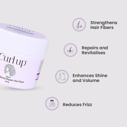 Curl Up Intense Bond Repair Hair Mask For Damaged Hair, 200 g - Image 2