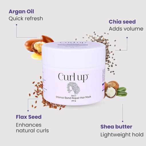 Curl Up Intense Bond Repair Hair Mask For Damaged Hair, 200 g - Image 3