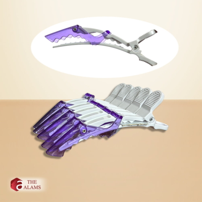 Duckbill Hair Clips Set of 5 pcs Purple And White
