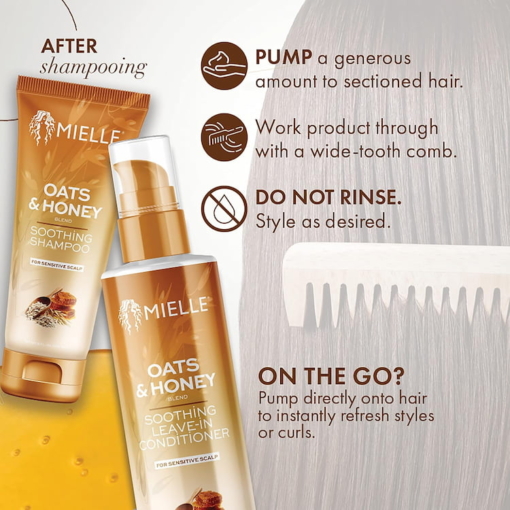 Mielle Oats And Honey Soothing Leave In Conditioner, 177 ml - Image 3