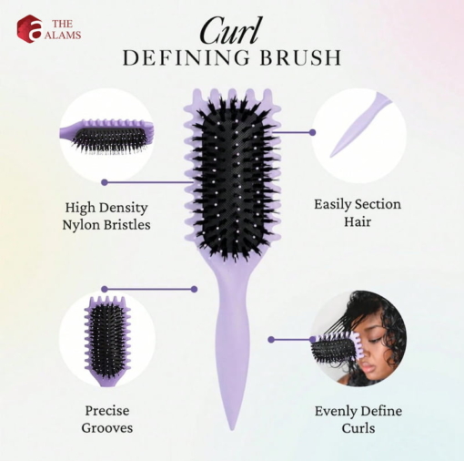 Defined Curl Styling Hair Brush, Lavender - Image 4