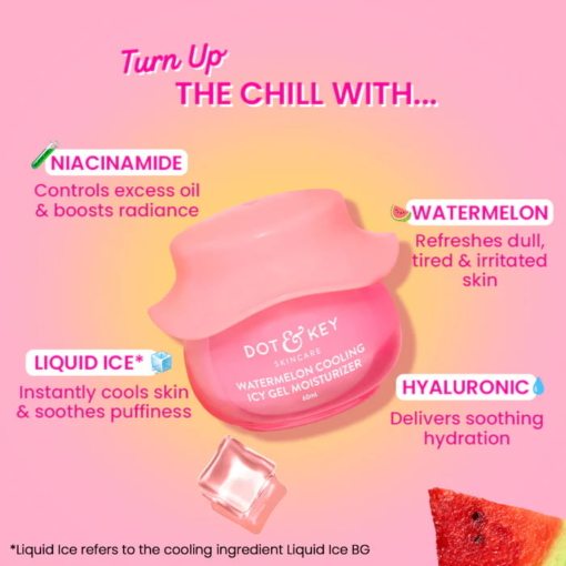 Dot & Key Watermelon Cooling Icy Gel Moisturizer For Oily Combination Skin, 60 ml - Image 4
