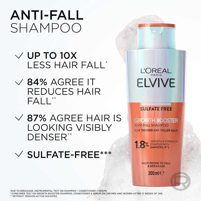 Loreal Sulphate Free Growth Booster Anti Hair Fall Shampoo, 200 ml - Image 2