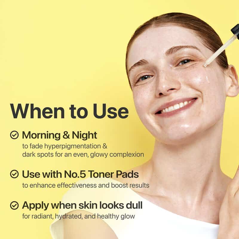 Numbuzin No. 5 Vitamin Concentrated Face Serum For Hyperpigmentation, 30 ml 4 Numbuzin No. 5 Vitamin Concentrated Face Serum For Hyperpigmentation, 30 ml - Image 4