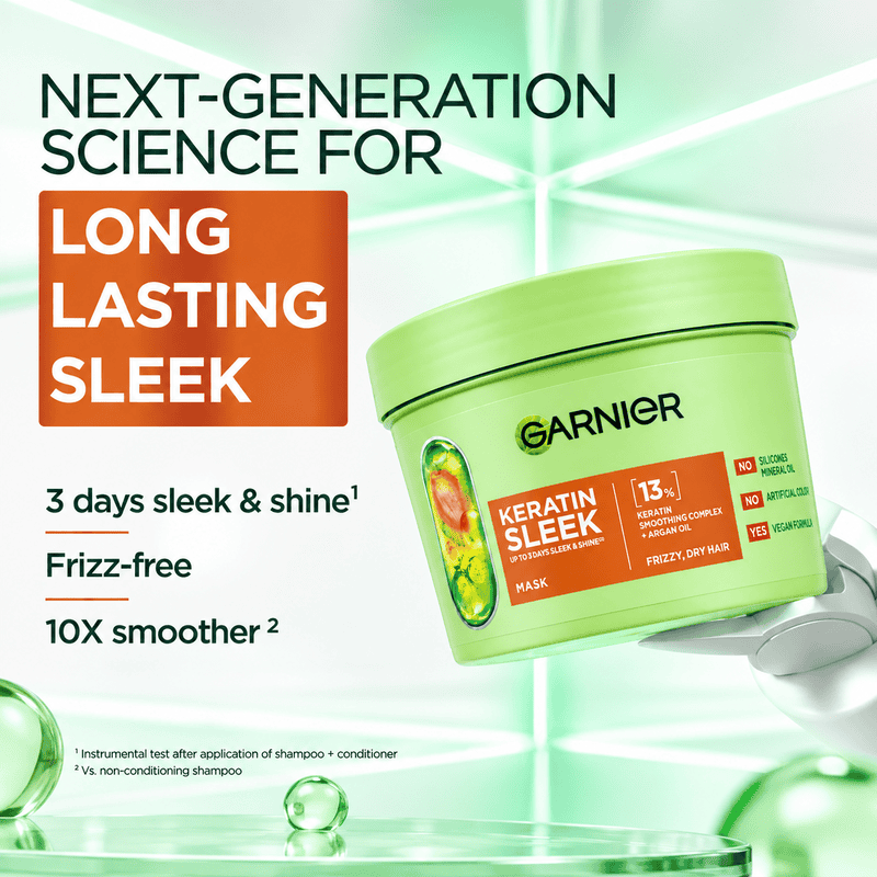 Garnier Keratin Sleek Hair Mask, 370 ml 3 Garnier Keratin Sleek Hair Mask, 370 ml - Image 3