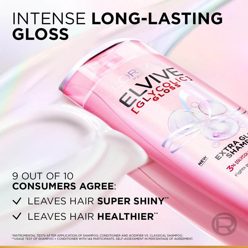 Loreal Elvive Glycolic Gloss Extra Gloss Shampoo For Dull Hair, 400 ml 3 Loreal Elvive Glycolic Gloss Extra Gloss Shampoo For Dull Hair, 400 ml - Image 3